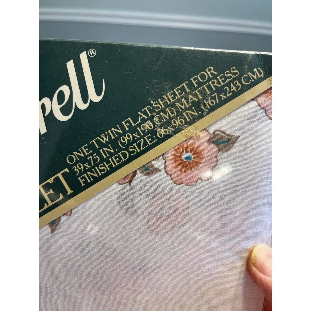 3 NOS Vtg Lady Pepperrel Floral Japanese Garden Twin Sheets USA